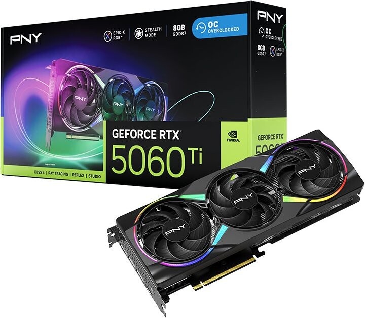 PNY GeForce RTX 5060 Ti 8GB EPIC-X RGB Overclocked Triple Fan