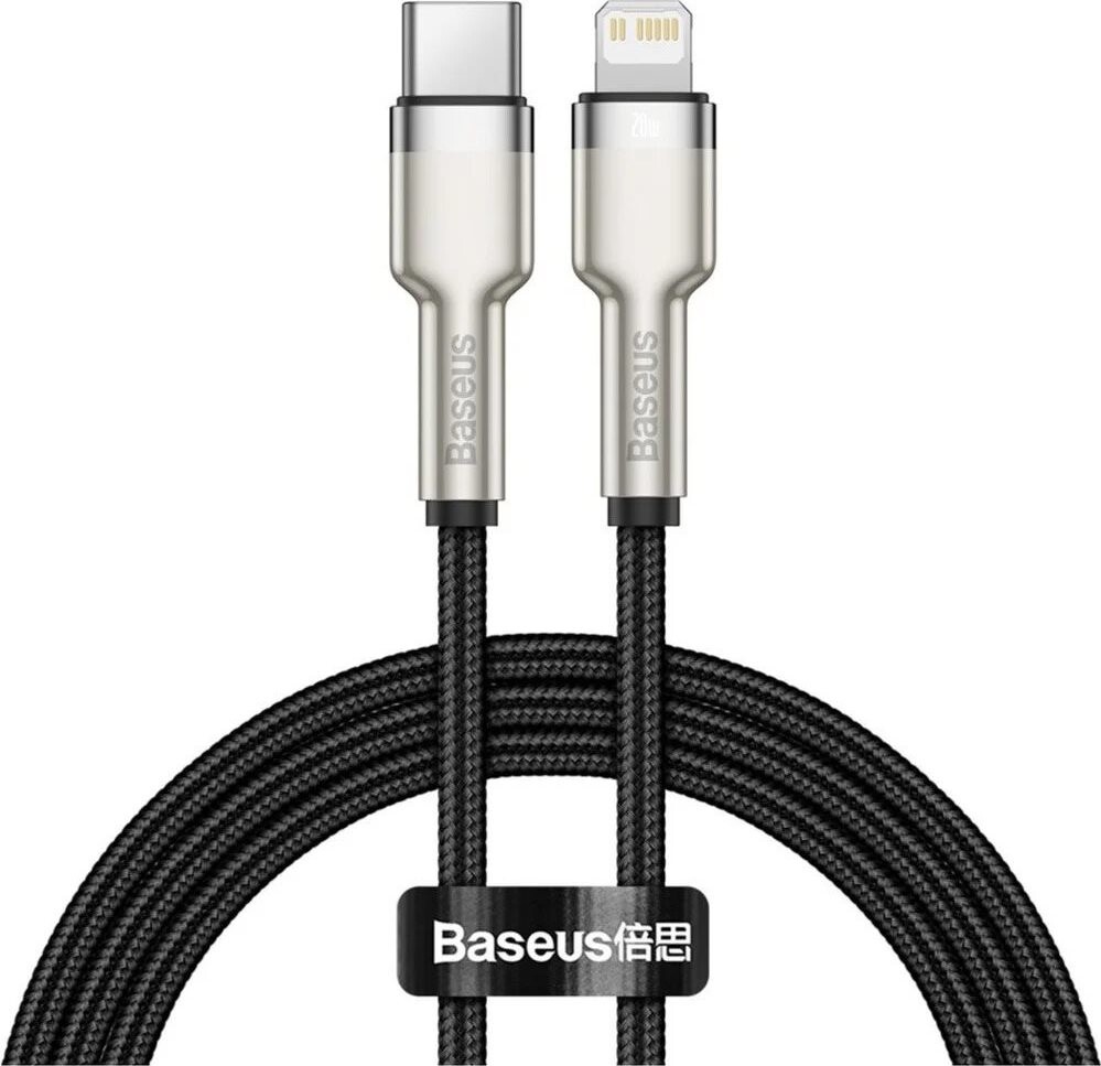 Basesu Cafule Series nabíjací/dátový kábel USB-C na Lightning PD 20 W 2 m, čierny