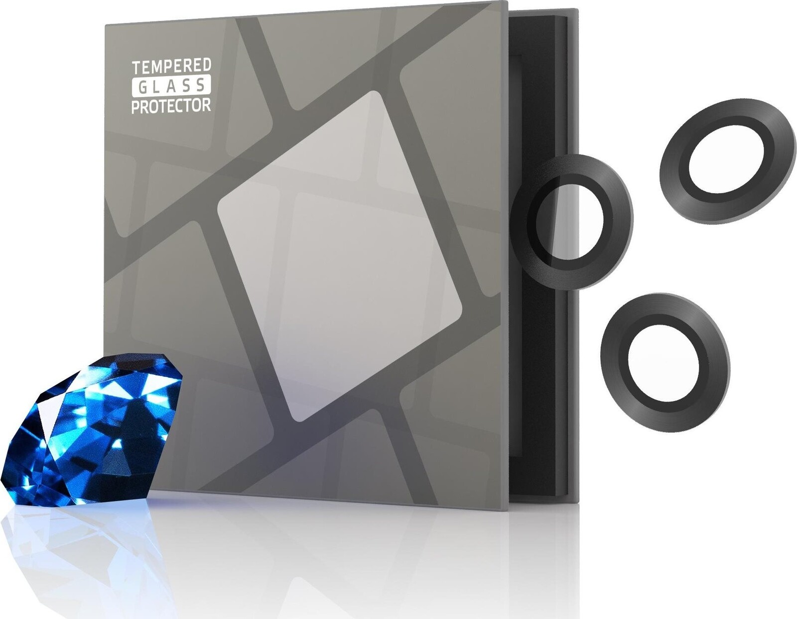 Tempered Glass Protector zafírové pre kameru iPhone 12 Pro Max, 0,3 karátové, grafitovo sivé