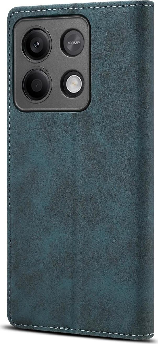 Lenuo Leather flipové puzdro na Xiaomi Redmi Note 13 5G, modrá