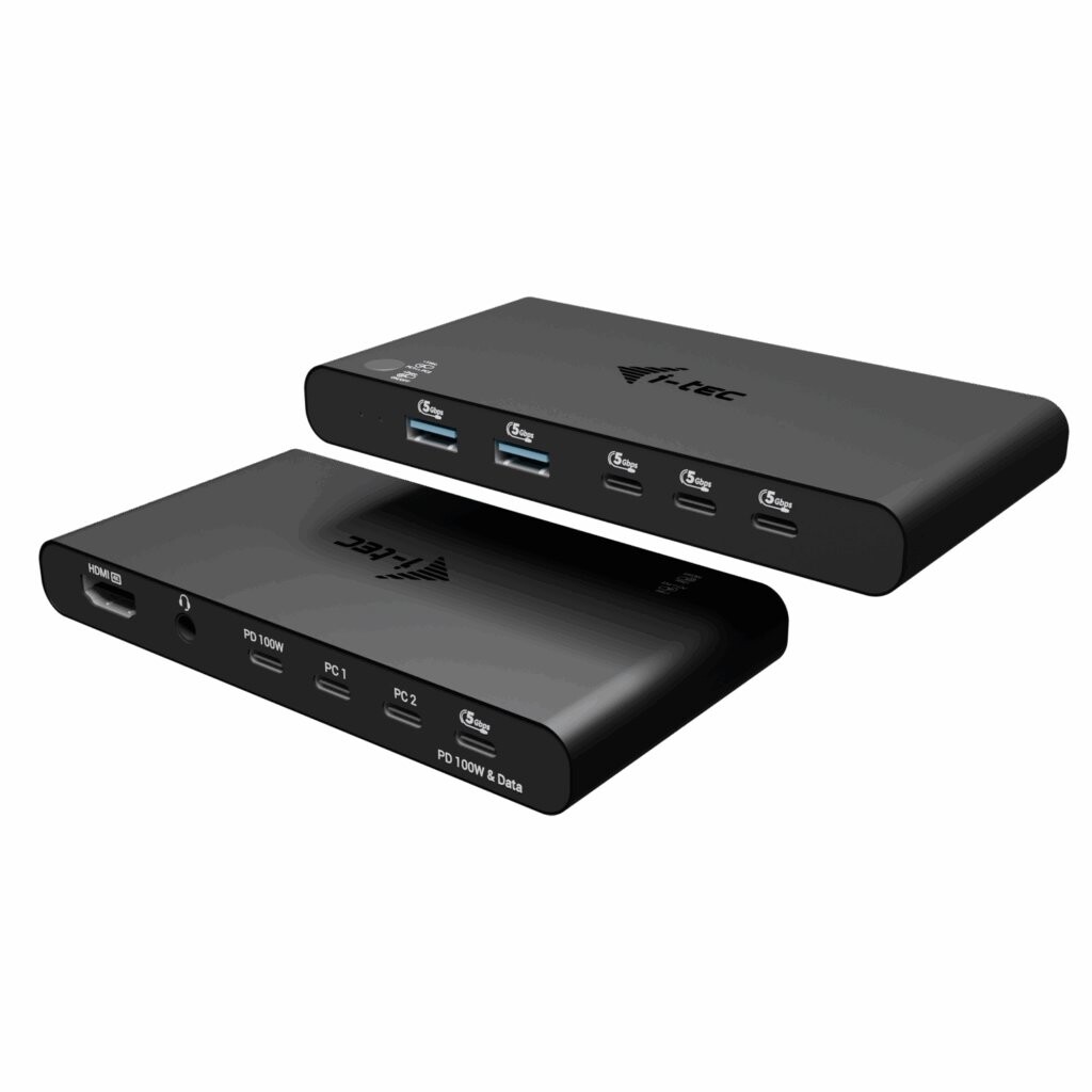 i-tec KVM Docking Station HDMI for 2 hosts, Power Delivery 2× 100 W
