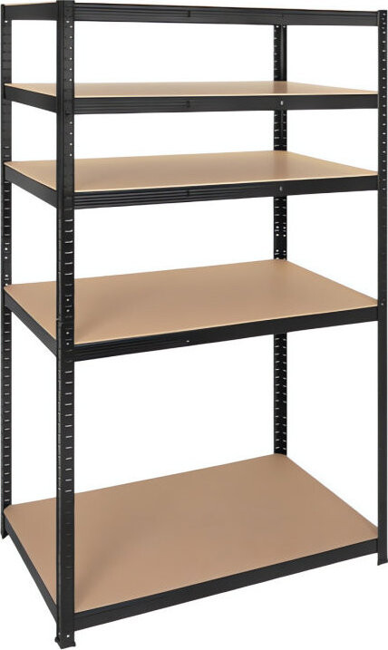 Bigstren 27510 Kovový skladovací regál, 5 polic, 180 × 100 × 60 cm, černý