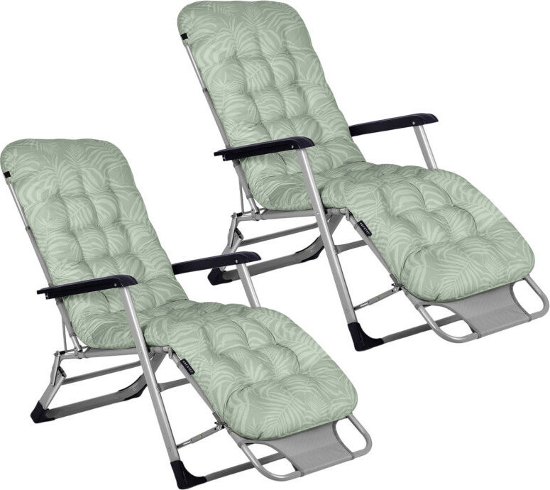 Sofotel 286403 Zahradní skládací lehátko s polštářkem ChillWell, sada 2 ks, světle zelené