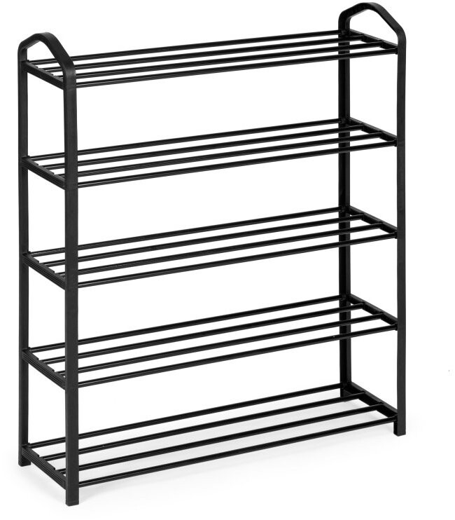 ModernHome XJ53K Kovový botník, 5 polic, 15 párů, černý