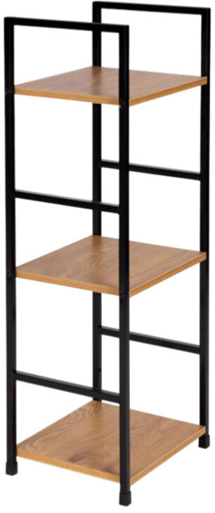 ModernHome CWJ302480L Dřevěný regál s kovovým rámem a 3 policemi, 80 × 23,5 × 29 cm