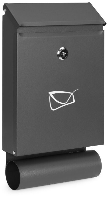 ModernHome AIE-ATS26 Poštovní schránka s přihrádkou na noviny, pozinkovaná ocel, antracit