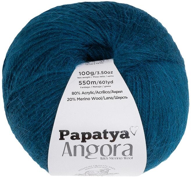 BELLATEX Priadza Angora Merino Papatya 100 g - 5750 tmavo tyrkysová