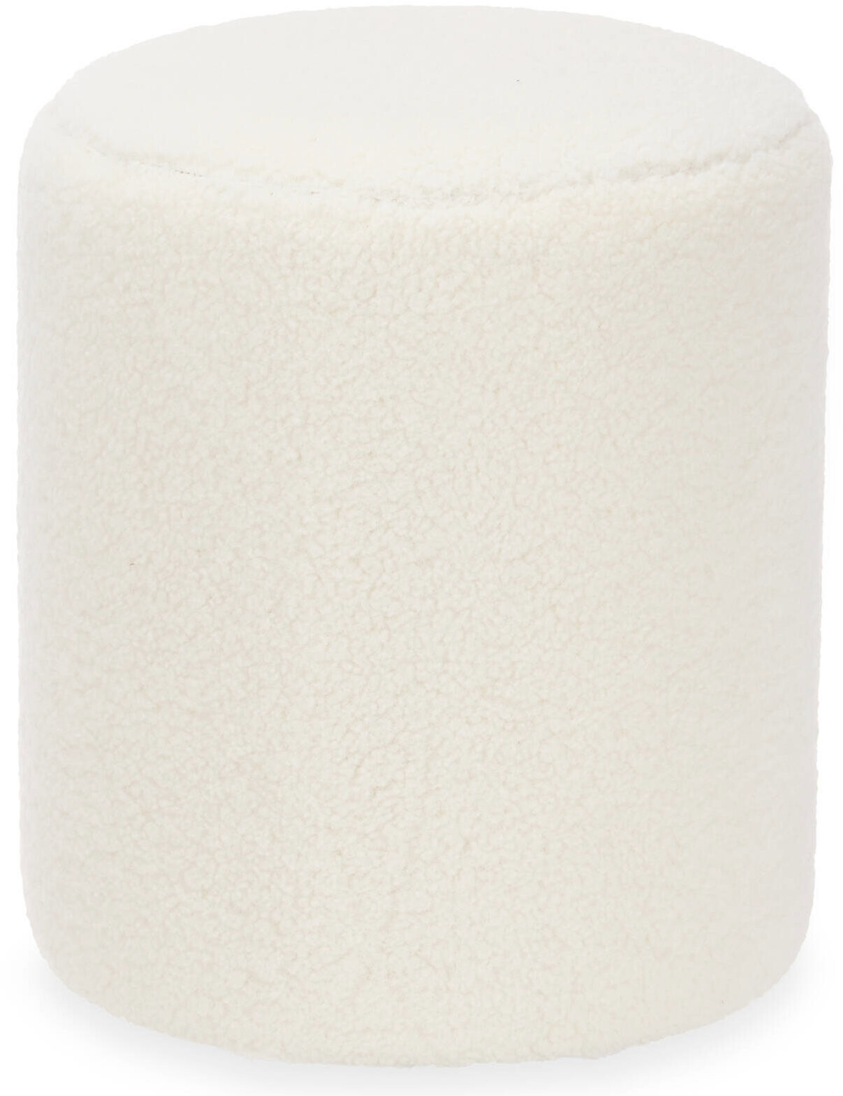 Giftdecor Okrúhly pouf baránok, priemer 32 cm, biely