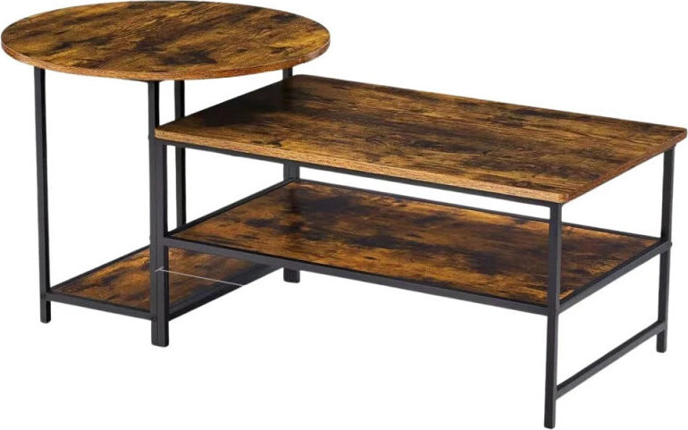 LEAN Toys 26622 Sada konferenčních stolků 2v1, rustikální dřevo, 123 × 60 × 51 cm