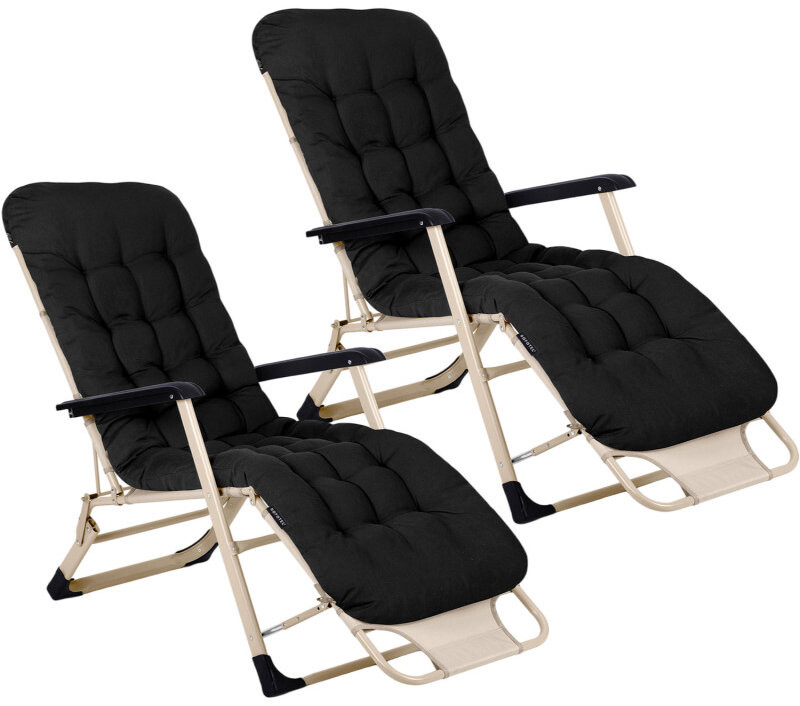 Sofotel 286400 Zahradní skládací lehátko s polštářkem ChillWell, sada 2 ks, černé