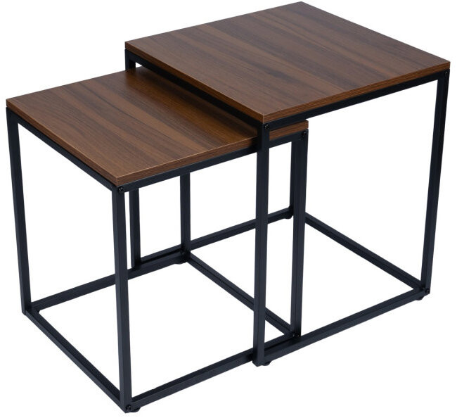 Bauerkraft G-820 Čtvercové konferenční stolky 2v1, loft, ořech