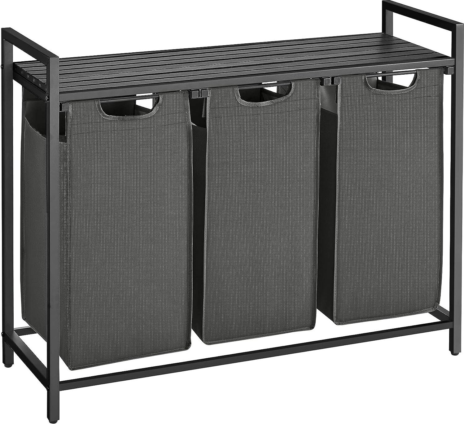 Songmics Kôš na bielizeň File 114 l sivý