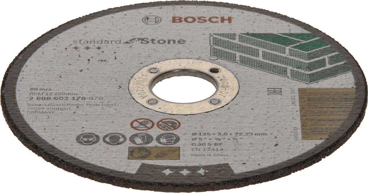 BOSCH Deliaci kotúč rovný Standard for Stone C 30 S BF, 125 mm, 22,23 mm, 3,0 mm 2.608.603.178