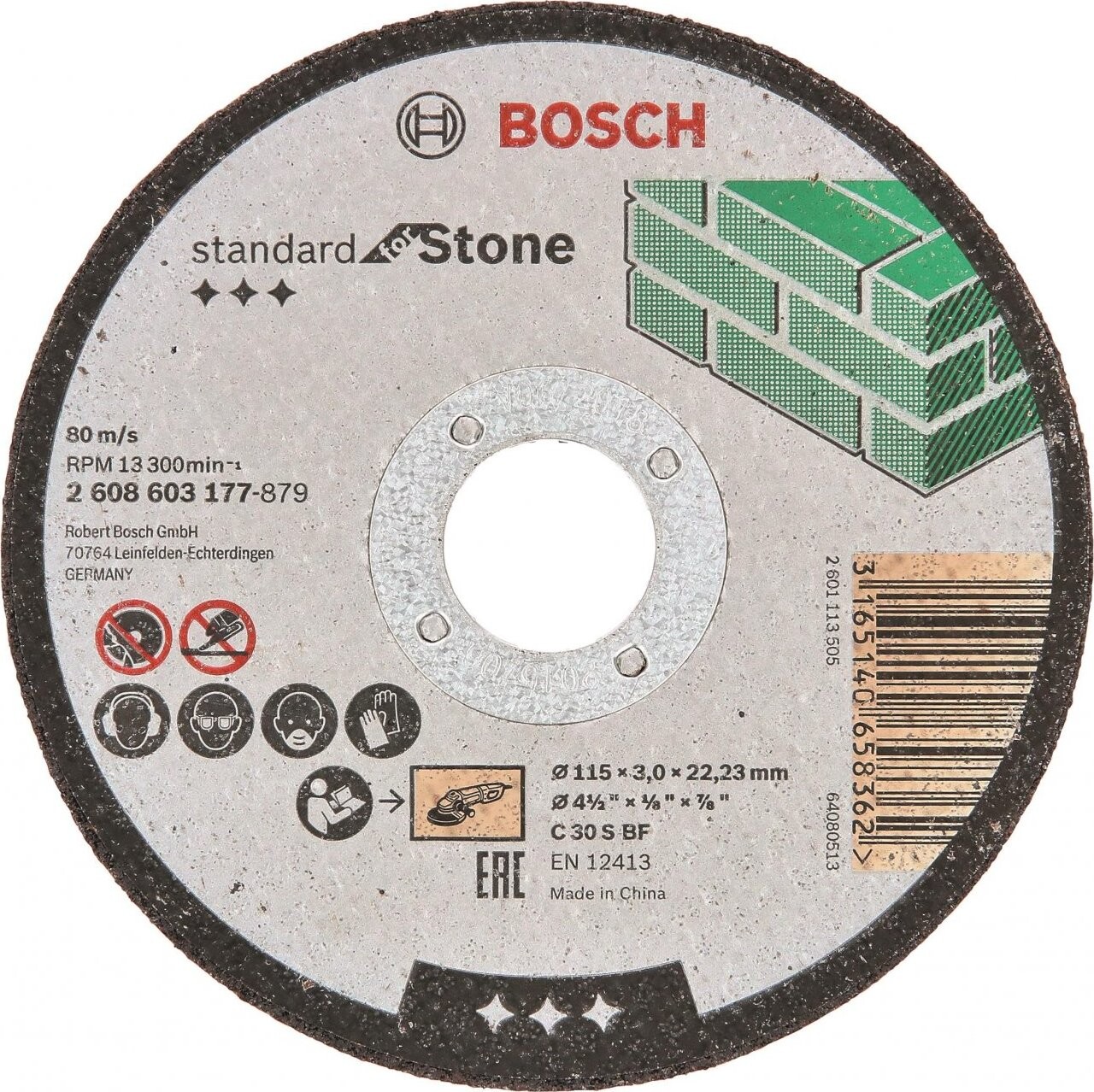 BOSCH Deliaci kotúč rovný Standard for Stone C 30 S BF, 115 mm, 22,23 mm, 3,0 mm 2.608.603.177