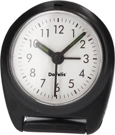 Garsaco Dovelis Malý analógový cestovný budík, 7 cm, čierny