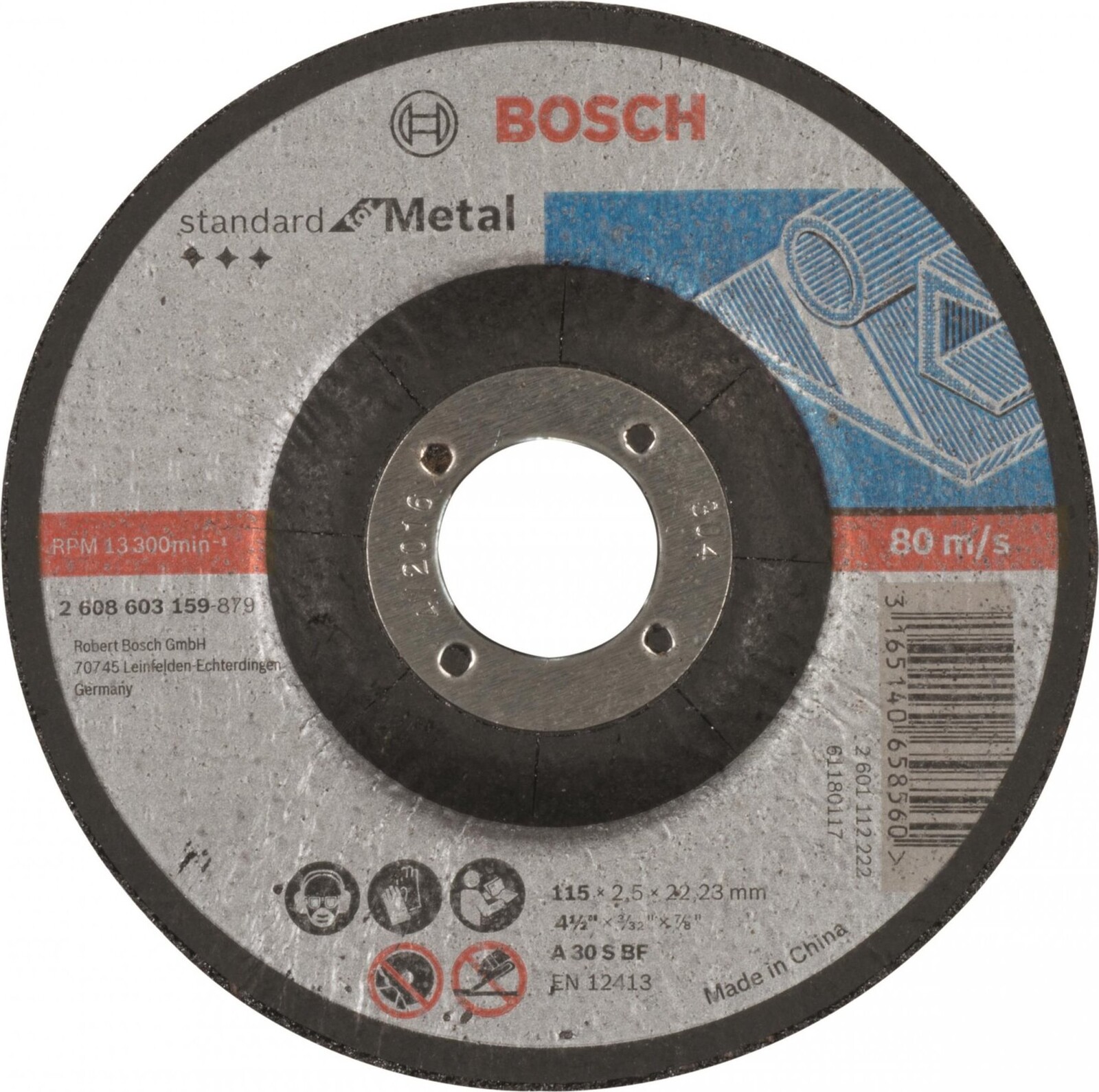 BOSCH Deliaci kotúč profilovaný Standard for Metal A 30 S BF, 115 mm, 22,23 mm, 2,5 mm 2.608.603.159