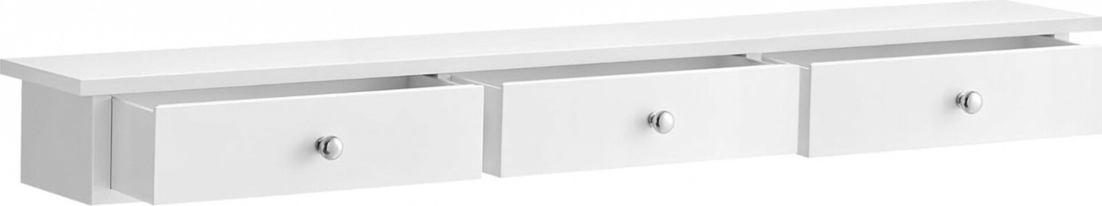 Songmics Nástěnná police Liwos se zásuvkami, bílá