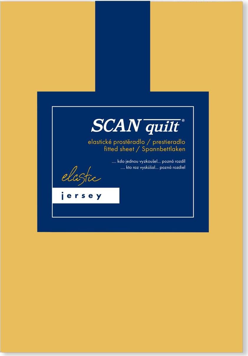 SCANquilt plachta na posteľ JERSEY ELASTIC LYCRA okrová 90 × 200 cm