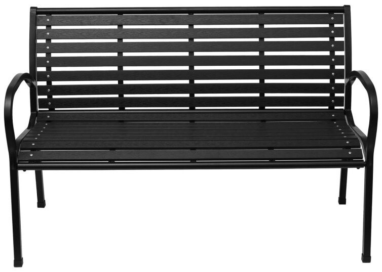 Bauerkraft H-522 Zahradní lavice s opěrkou premium, kovová, 126 cm, černá