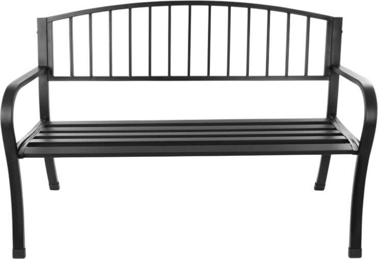 Bauerkraft G-414 Zahradní lavice s opěrkou, kovová, 125 cm, černá