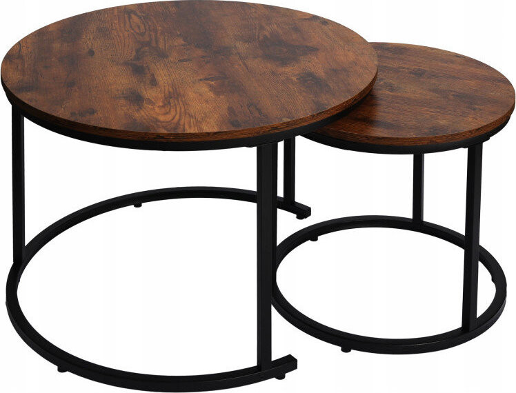 Bauerkraft G-818 Kulaté konferenční stolky 2v1, antický dub