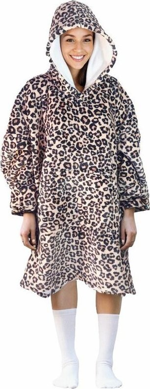 Cozy Noxxiez Leopard - hřejivá televizní mikinová deka pro teenagery a dospělé
