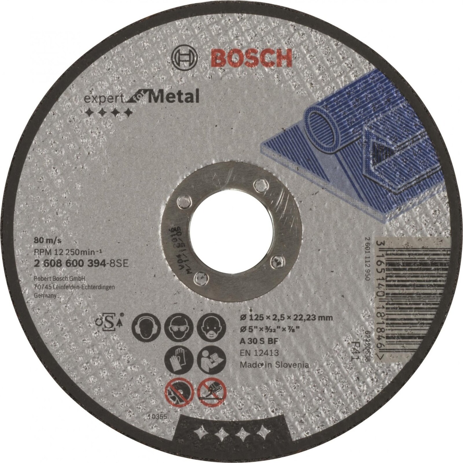 BOSCH Deliaci kotúč rovný Expert for Metal A 30 S BF, 125 mm, 2,5 mm 2.608.600.394