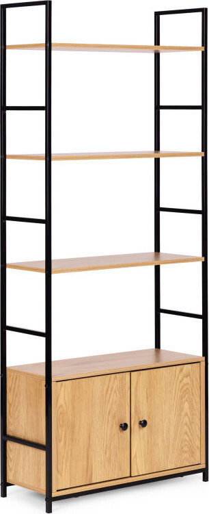 ModernHome CWG6024144 Regál se skříňkou a 4 policemi 143,5 × 58,5 × 23,5 cm