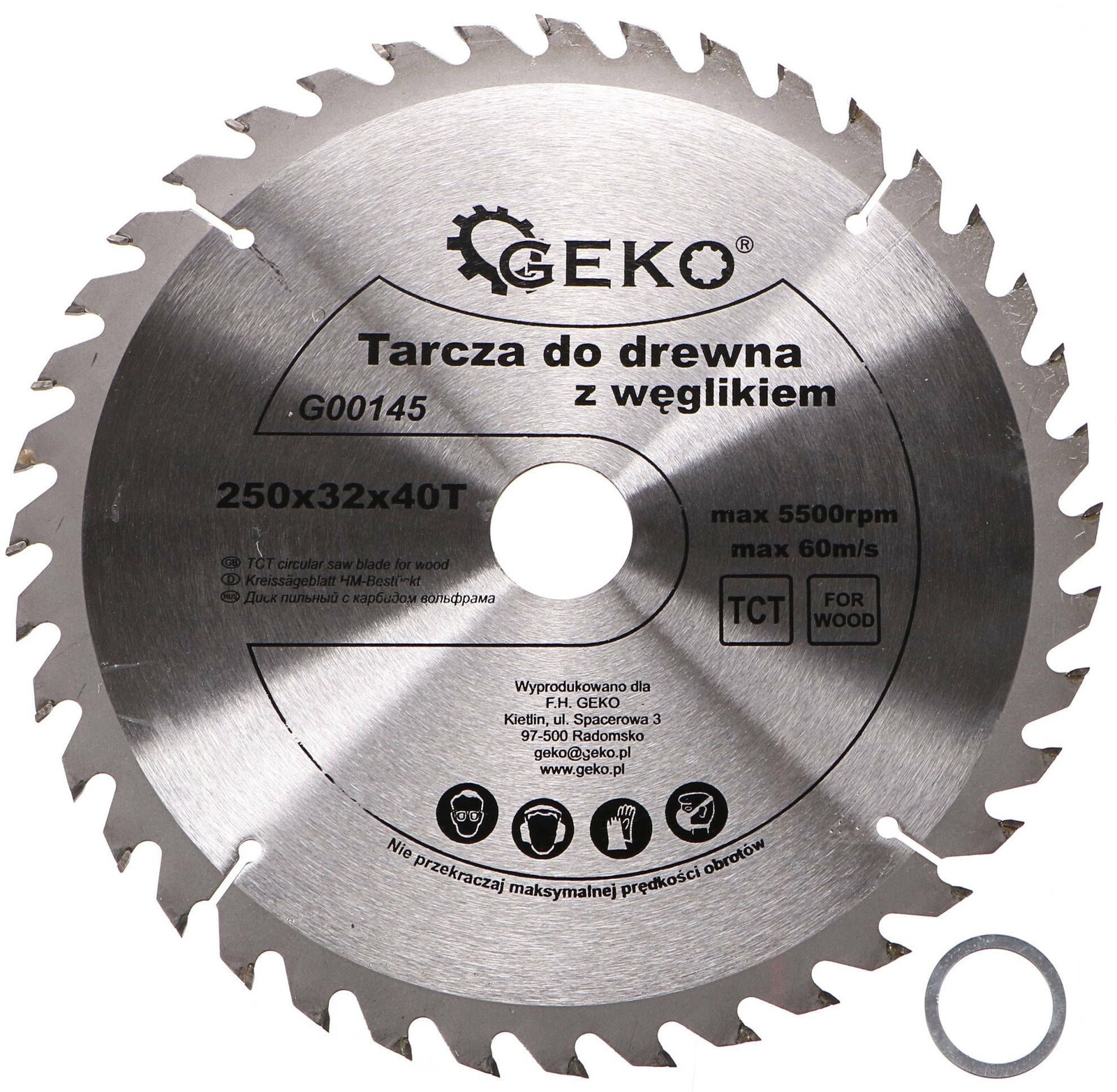GEKO Kotúč pílový vídiový, 250 × 32 × 40T