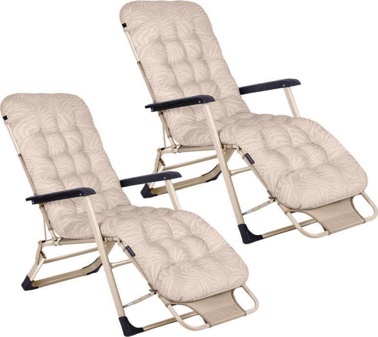 Sofotel 286404 Zahradní skládací lehátko s polštářkem ChillWell, sada 2 ks, béžové