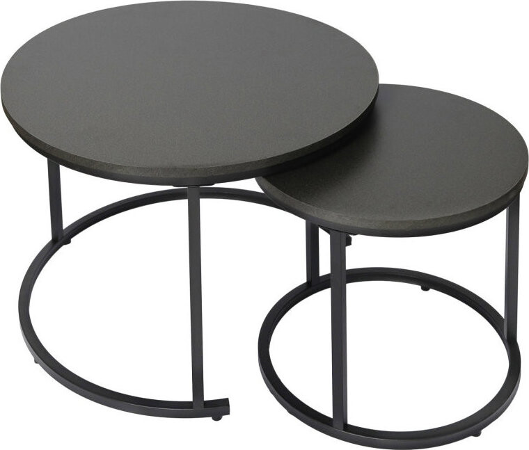 Bauerkraft H-108 Kulaté konferenční stolky 2v1, loft, grafitové