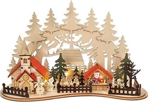 Solight LED vianočné mestečko s kostolom