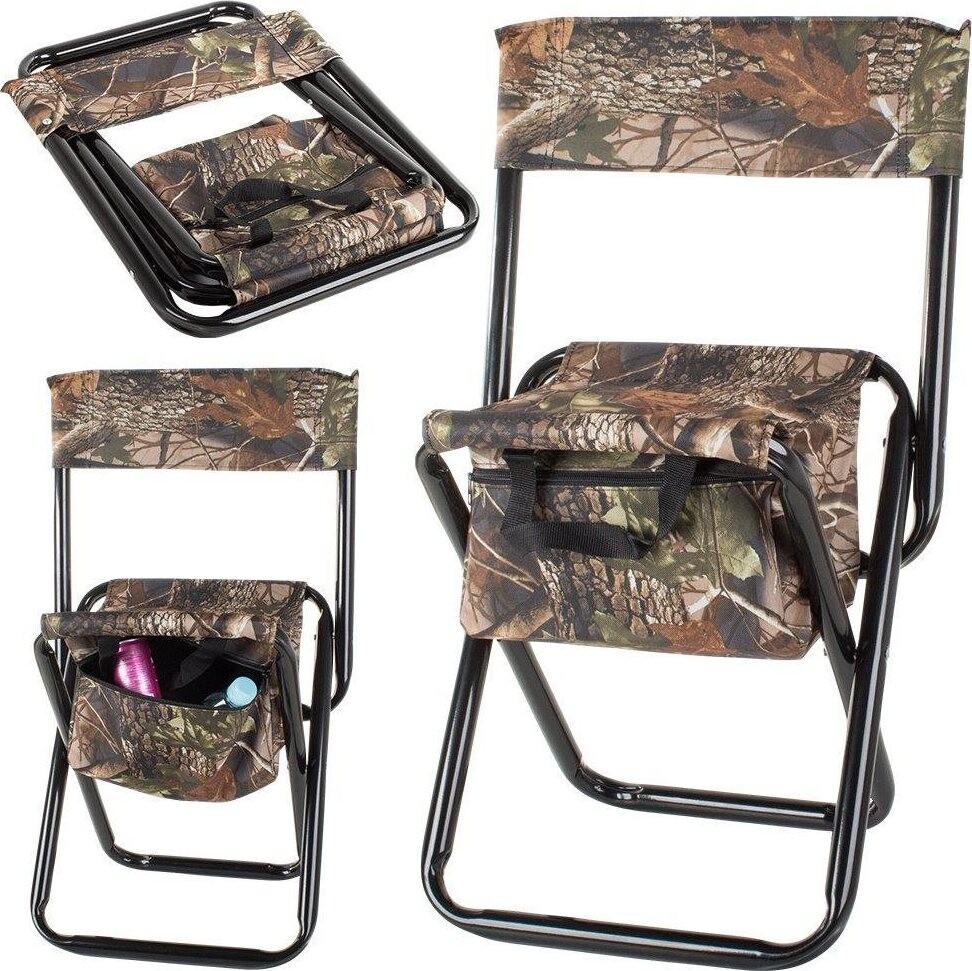 Verk 01674 Kempingová skladacia stolička s vreckom hnedá