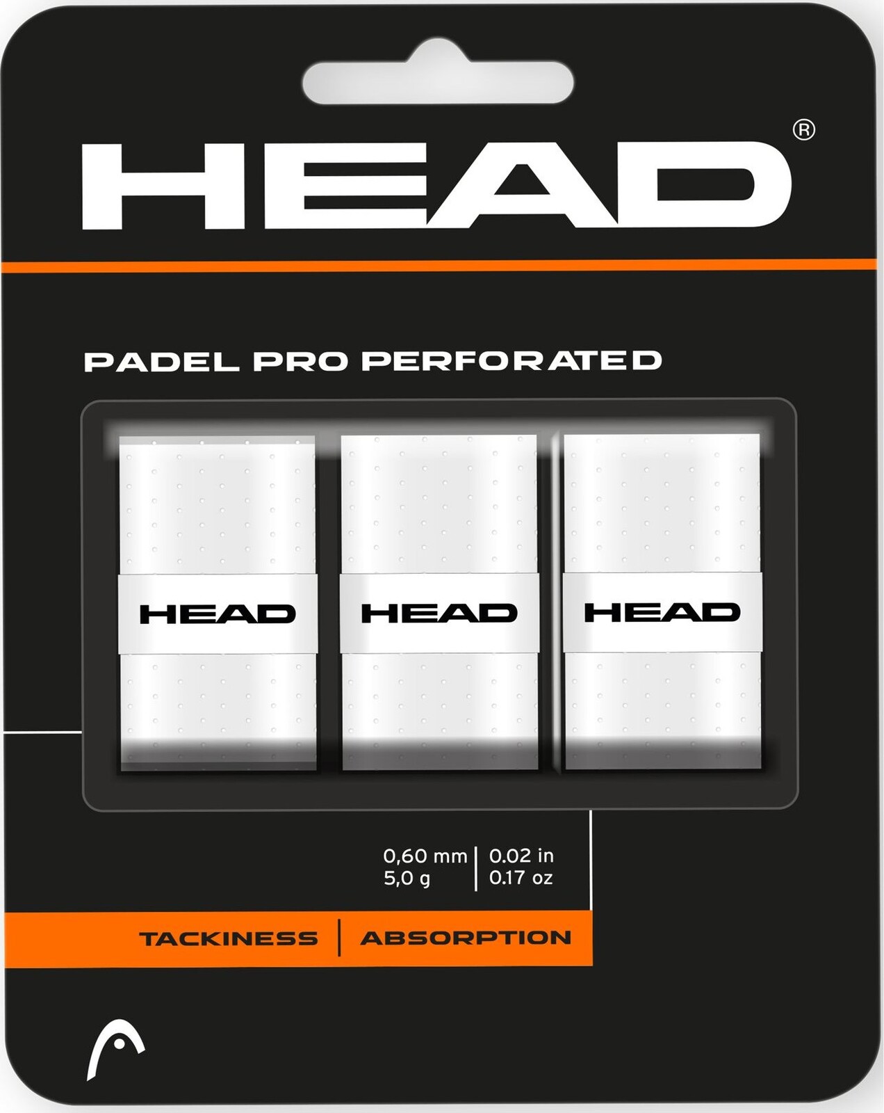 Head Padel Pro Perforated 3 ks white