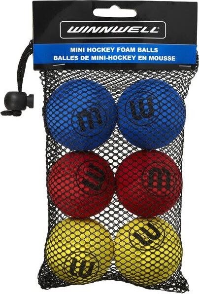 Winnwell Loptičky Penové farebné (6 pack), Mix