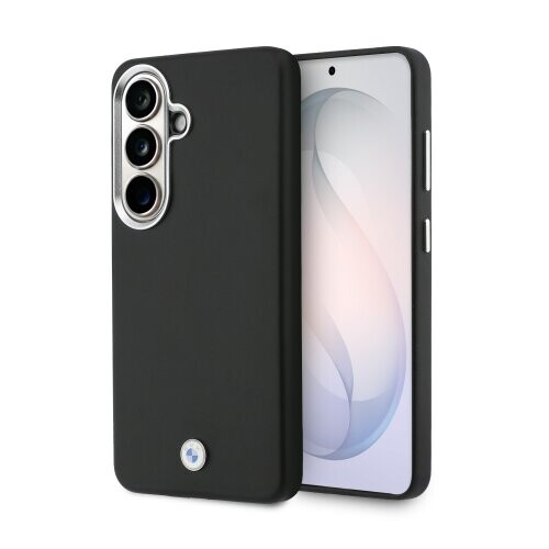 BMW Signature PU Leather Metal Logo Magnetic Zadní kryt pro Samsung Galaxy S26 Black