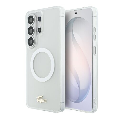 Lacoste PC/TPU Frosted Finish Gold Logo Magnetic Zadní Kryt pro Samsung Galaxy S26 Ultra White