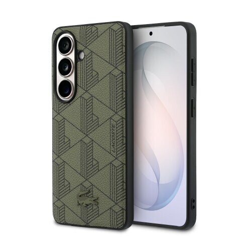 Lacoste PVC Blend Monogram Magnetic Zadní Kryt pro Samsung Galaxy S26 Khaki