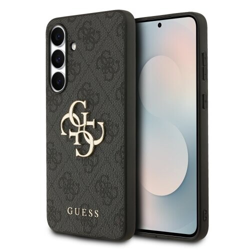 Guess PU 4G Metal Logo Zadní Kryt pro Samsung Galaxy S25 FE Grey