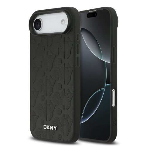 DKNY PU Leather Grid Pattern Magsafe Zadní Kryt pro iPhone Air Black