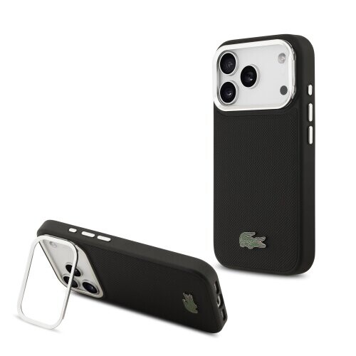 Lacoste Iconic Petit Pique Camera Stand MagSafe Zadní Kryt pro iPhone 17 Pro Black