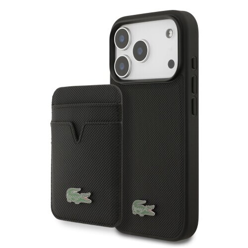 Lacoste Iconic Petit Pique MagSafe Zadní Kryt + Peněženka pro iPhone 17 Pro Black