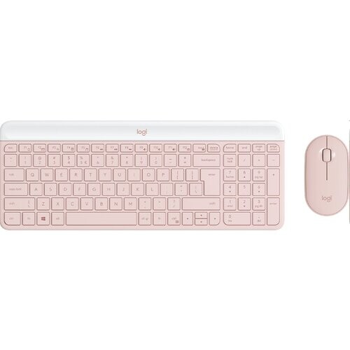 Logitech MK470 - tenká bezdrôtová klávesnica a myš, kombo, US - ružová