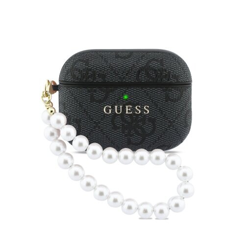 Guess PU 4G Classic Logo Pearl Strap Pouzdro pro AirPods Pro 3 Black