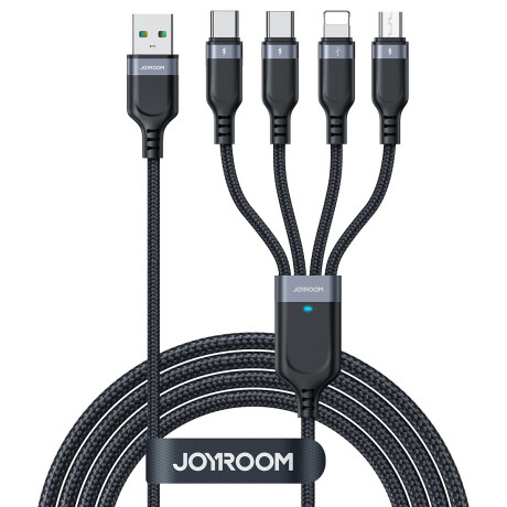 Joyroom S-A18 kábel USB - 2x USB-C / Lightning / micro USB 3.5A 1.2m, čierny