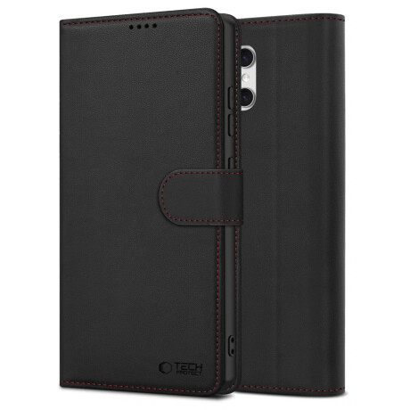 Tech-Protect Wallet knižkové puzdro na Samsung Galaxy A57 5G, čierne / červené