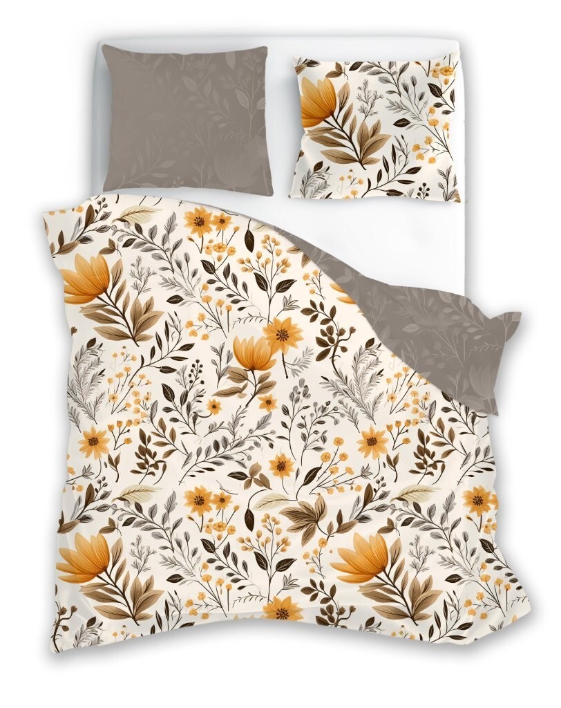 Bavlněné povlečení Gusto 004 160x200 cm + 2x 70x80 cm krémové/mokka