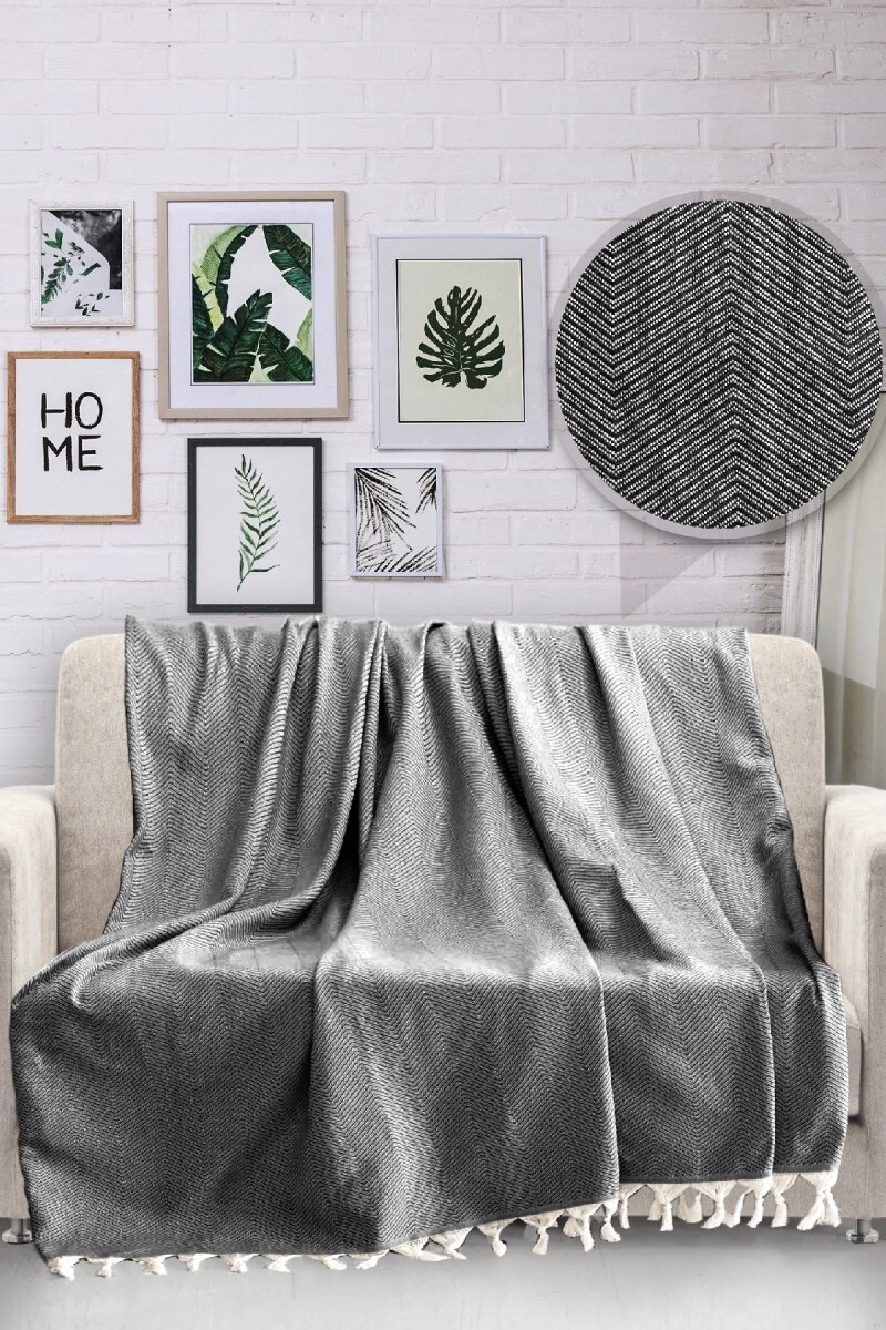 Přehoz Loney tmavě šedý