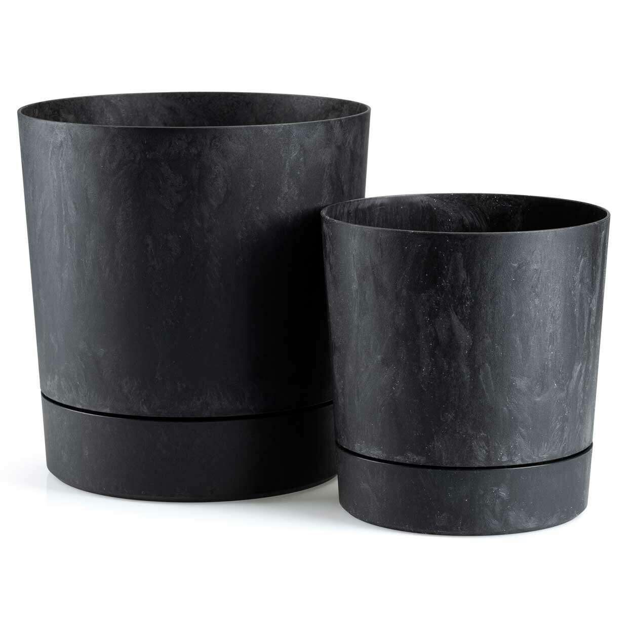 Sada 2 ks květináčů Azalea černý beton