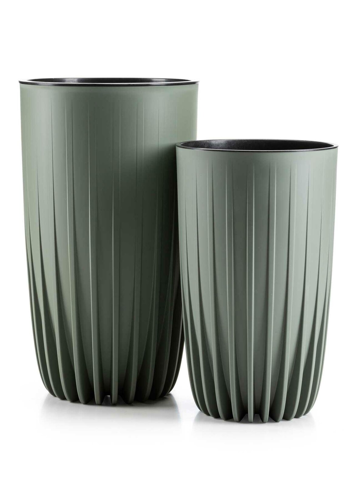 Sada 2 ks květináčů Stripped Eco šedo-zelená